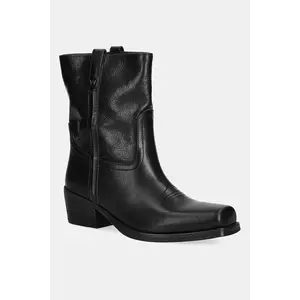 Weekend Max Mara cizme de piele Ranch culoarea negru, cu toc drept, 2525796034600 imagine