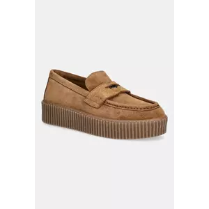 Weekend Max Mara mocasini din piele întoarsă Kapokloafer culoarea maro, cu platforma, 2525526054600 imagine