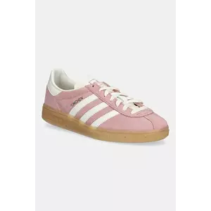 adidas Originals sneakers din piele întoarsă Muenchen culoarea roz, JS3992 imagine
