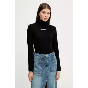 Karl Lagerfeld Jeans pulover culoarea negru, light, cu guler, A3W18007 imagine