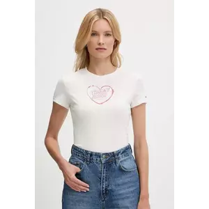 Tommy Jeans tricou din bumbac culoarea alb, DW0DW21390 imagine