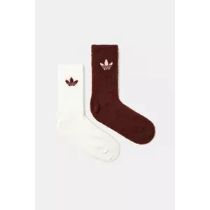 adidas Originals sosete Fluffy Cr S 2-pack culoarea bordo, JX5218 imagine