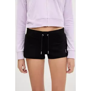 Juicy Couture pantaloni scurți BOOTY SHORT culoarea negru, cu imprimeu, high waist, JCWHS225303 imagine