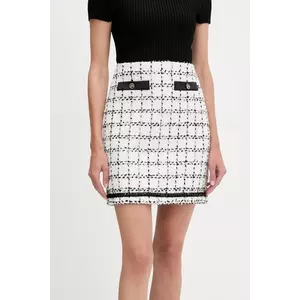 Karl Lagerfeld fustă din amestec de lână culoarea alb, mini, creion, A3W12019 imagine
