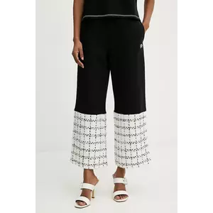Karl Lagerfeld pantaloni de trening cu amestec de lână culoarea negru, cu imprimeu, A3W10008 imagine