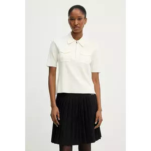 Karl Lagerfeld tricou polo culoarea bej, A3W18021 imagine