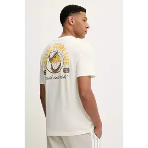 adidas tricou din bumbac Food Grilled Cheese Graphic Tee culoarea bej, cu imprimeu, JM6459 imagine