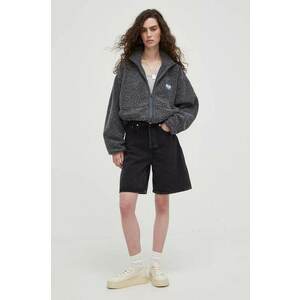 American Vintage bluza femei, culoarea gri, cu imprimeu imagine