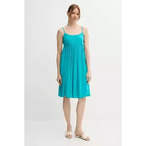 United Colors of Benetton rochie culoarea turcoaz, mini, evazati, 4VW95V028 imagine