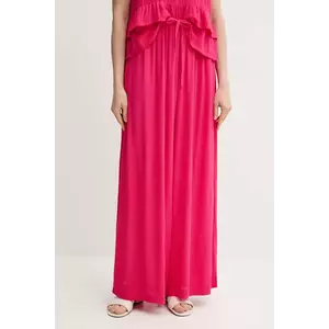 United Colors of Benetton pantaloni culoarea roz, lat, high waist, 4VW95F00C imagine