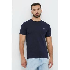 Gant tricou din bumbac culoarea albastru marin, neted imagine