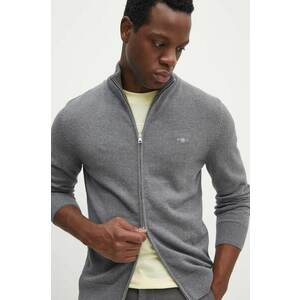 Gant cardigan din bumbac culoarea gri imagine
