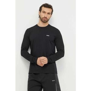 Boss Green longsleeve barbati, culoarea negru, neted, 50506365 imagine