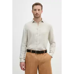 Sisley cămașă de in culoarea alb, regular, 5BKUSQ029 imagine