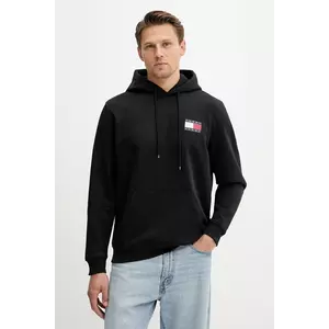 Tommy Jeans bluză culoarea verde, cu glugă, cu imprimeu, DM0DM20738 imagine