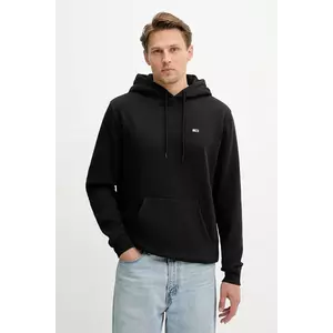 Tommy Jeans bluză culoarea bej, cu glugă, uni, DM0DM20742 imagine