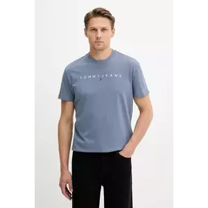 Tommy Jeans tricou din bumbac culoarea bej, cu imprimeu, DM0DM20744 imagine