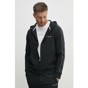 Michael Kors bluza barbati, culoarea negru, cu glugă, cu imprimeu, CT4524K5MF imagine