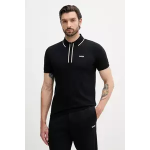 BOSS Green tricou polo culoarea negru, cu imprimeu, 50544450 imagine