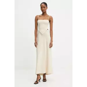Answear Lab rochie culoarea bej, maxi, evazati imagine