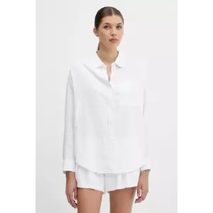 Hollister Co. cămașă de in culoarea alb, cu guler clasic, relaxed, KI340-5055 imagine