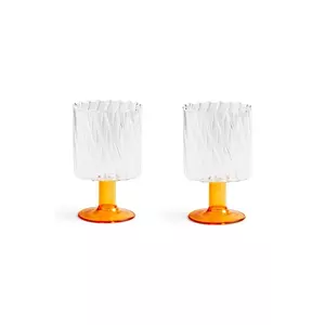 &k amsterdam set de pahare de vin twirl orange 2-pack culoarea portocaliu imagine