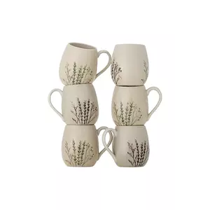 Bloomingville set căni Bea 400 ml 6-pack culoarea bej imagine