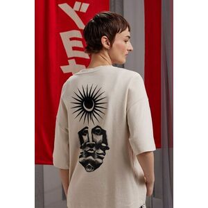 Medicine tricou din bumbac culoarea bej imagine