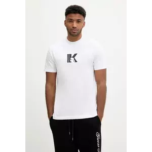Karl Lagerfeld Jeans tricou din bumbac culoarea alb, cu imprimeu, A3M17057 imagine