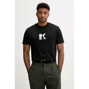 Karl Lagerfeld Jeans tricou din bumbac culoarea negru, cu imprimeu, A3M17057 imagine