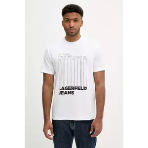 Karl Lagerfeld Jeans tricou culoarea alb, cu imprimeu, A3M17002 imagine