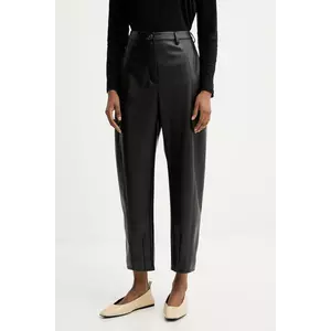 MM pantaloni ANSELMO culoarea negru, drept, high waist, 2526786067600 imagine