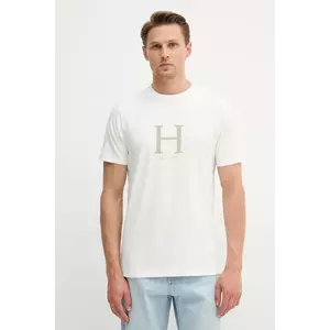 Hackett London tricou din bumbac culoarea bej, cu imprimeu, HM5000002 imagine