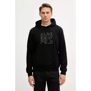 Karl Lagerfeld bluză culoarea negru, cu glugă, cu imprimeu, 553910.705039 imagine