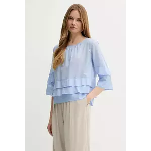 Sisley bluză din bumbac uni, 5HO1LQ08T imagine