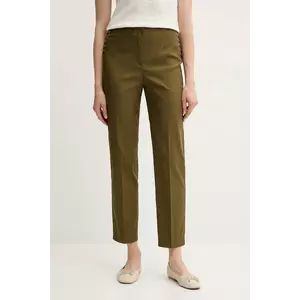 Sisley pantaloni culoarea verde, mulata, high waist, 4SI0LF074 imagine
