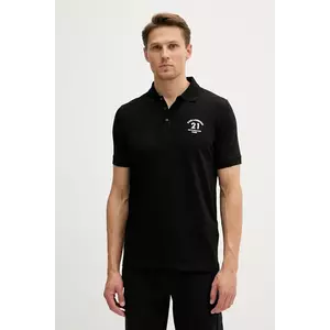 Karl Lagerfeld tricou polo culoarea negru, cu imprimeu, 553235.745017 imagine