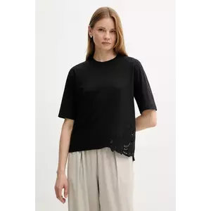 Sisley tricou din bumbac culoarea negru, 3F1QL107M imagine