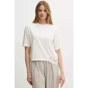 Sisley tricou din bumbac culoarea bej, 3F1QL107M imagine