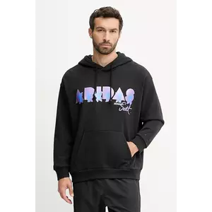 adidas Performance hanorac de bumbac PRIDE culoarea negru, cu glugă, cu imprimeu, JW1615 imagine