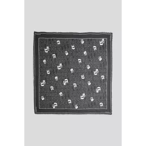 Karl Lagerfeld eșarfă culoarea negru, cu imprimeu, A3W33065 imagine