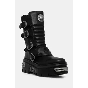 New Rock bocanci de piele CRUST NEGRO REACTOR CASCO TOBERAS culoarea negru, cu platforma, M-WALL373N-C1 imagine