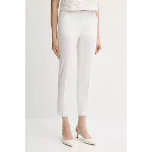 Sisley pantaloni culoarea alb, drept, high waist, 4VPHL5AH6 imagine