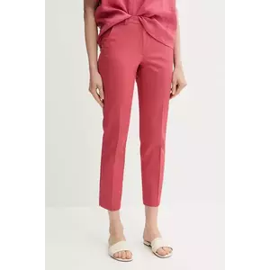 Sisley pantaloni culoarea roz, drept, high waist, 4VPHL5AH6 imagine