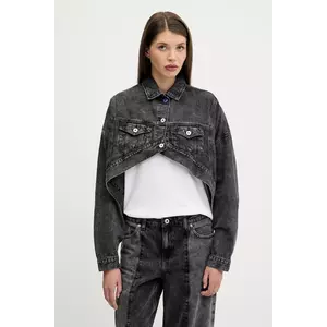 Karl Lagerfeld Jeans geacă de blugi din bumbac culoarea negru, de tranzitie, oversize, A3W14060 imagine