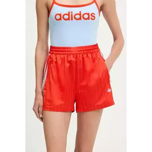 adidas Originals pantaloni scurți Shorts culoarea rosu, cu imprimeu, high waist, KD2286 imagine