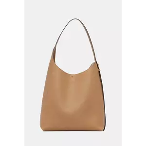 Tory Burch geantă de piele Romy Hobo culoarea bej, 170964-227 imagine
