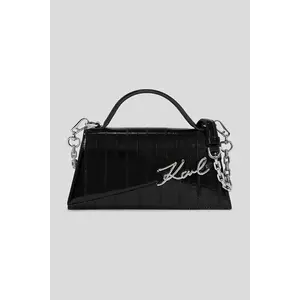 Karl Lagerfeld geantă de piele culoarea negru, A3W30050 imagine