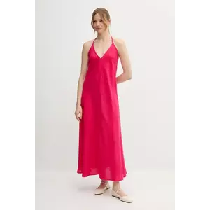 United Colors of Benetton rochie din in culoarea roz, maxi, evazati, 4AGHDV0BF imagine