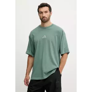 adidas tricou din bumbac All SZN culoarea verde, cu imprimeu, JN0610 imagine